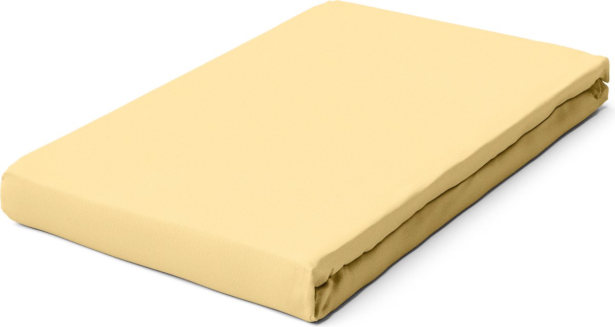 Schlafgut Pure Bio Katoen Jersey Hoeslaken M - 120x200 - 130x220 164 Yellow Mid