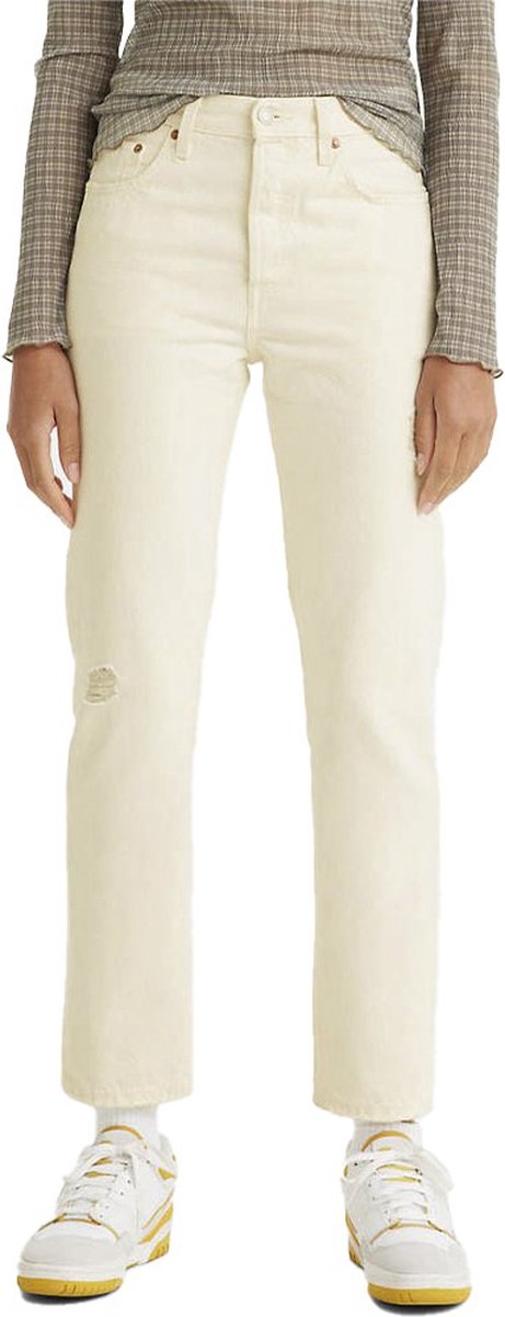 Levi's 501 Crop Jeans - Dames - Z7309 White Destructed - W25 X L26 | bol.com