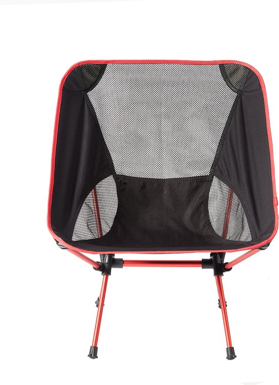 Campingstoel – Campingstoel opvouwbaar – Visstoel – Vouwstoel – Strandstoel – Inklapbaar – Lichtgewicht – Outdoor Stoel – 890 gram - Rood