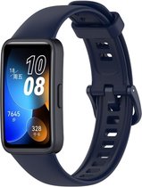 Siliconen Smartwatch bandje - Geschikt voor Huawei Band 8 / Huawei Band 9 siliconen bandje - donkerblauw - Strap-it Horlogeband / Polsband / Armband