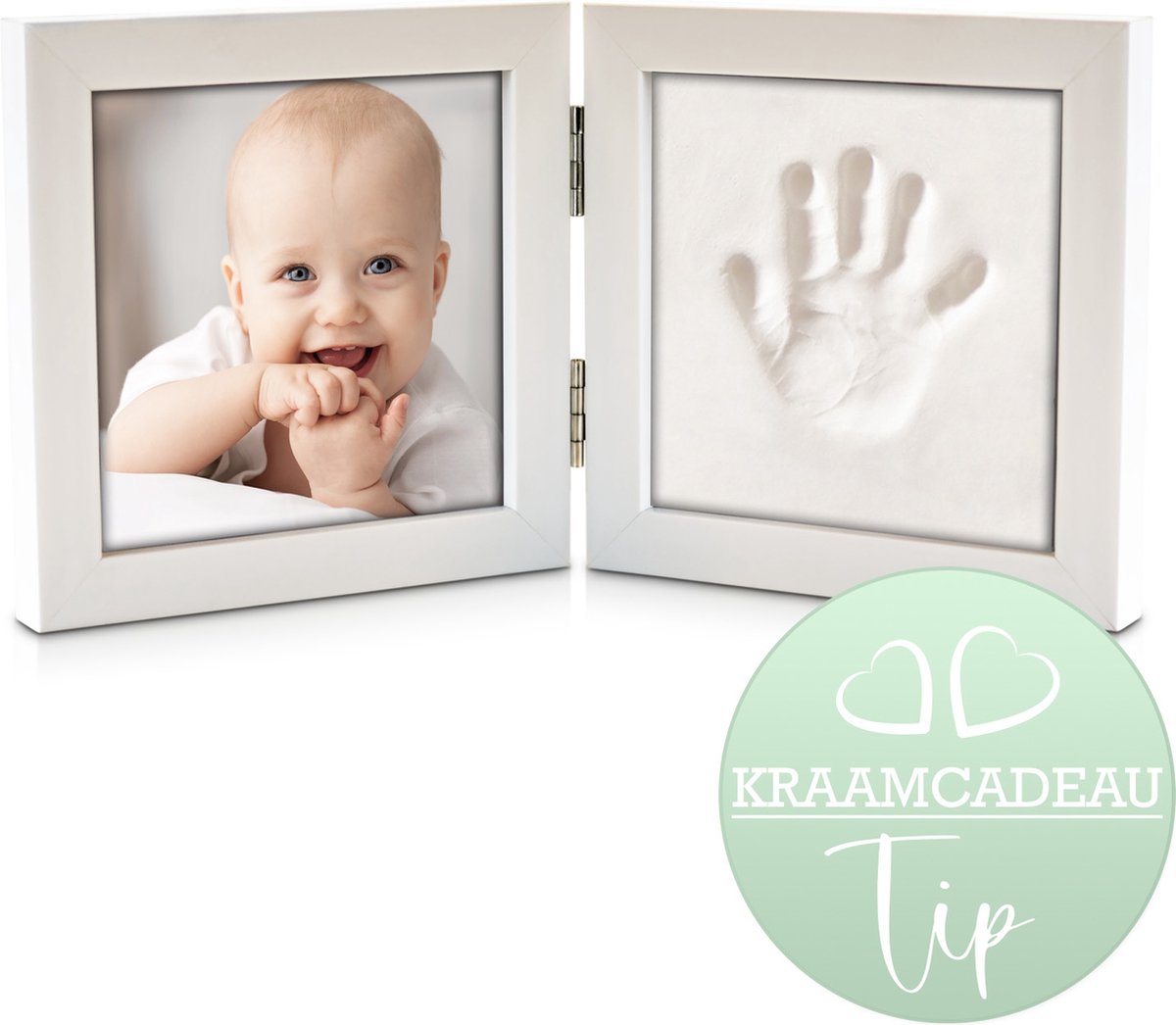 LUVION® Baby Fotolijstje met Klei Afdruk (Gipsafdruk baby) - Hand & Voet Afdruk - Geboorte cadeau - Kraamcadeau jongen / Kraamcadeau meisje – foto 6
