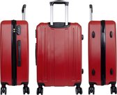 Handbagage koffer - Reiskoffer trolley - Lichtgewicht koffers met slot op wielen - Stevig ABS - 38 Liter - Dallas - Rood - Travelsuitcase - S