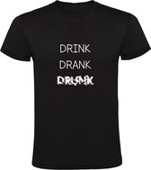 Drink drank drunk Heren T-shirt - bier - wijn - alcohol - dronken - zuipen - feest - grappig