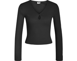 NOISY MAY NMMAYA L/S V-NECK KEYHOLE TOP S* Dames Top - Maat S