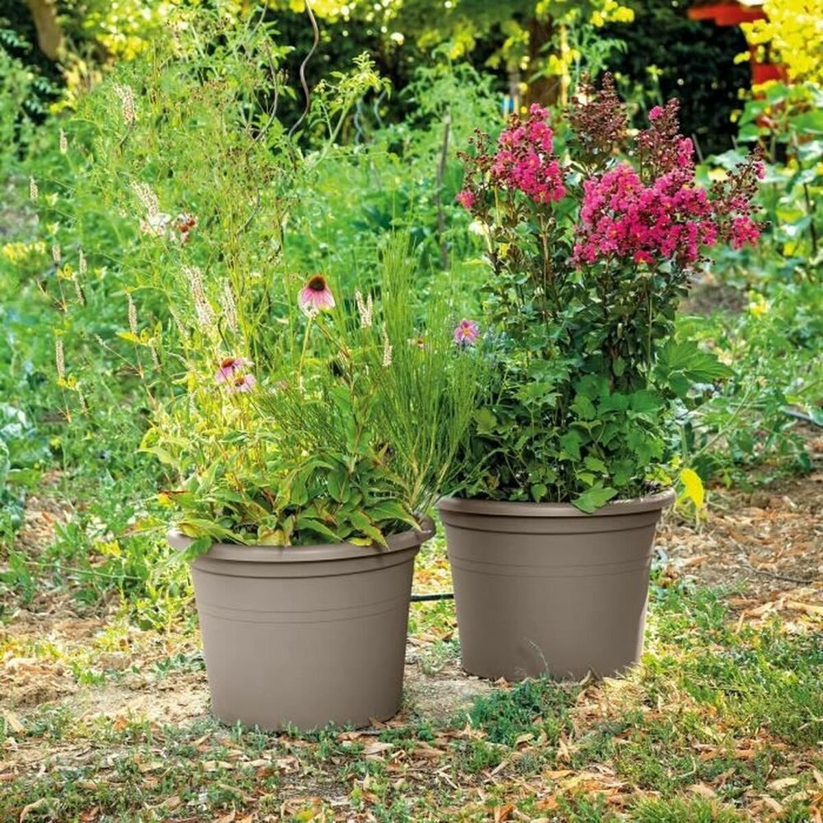 Bloempot Deroma 60 cm Taupe Geïnjecteerde