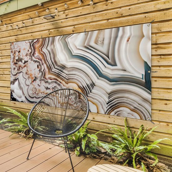 Affiche de clôture Pierre précieuse - Marbre - Nature - Abstrait - 200x100 cm - Toile de jardin