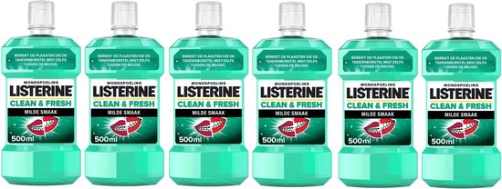 Listerine Clean & Fresh Mondwater - 6x500ml - Voordeelverpakking