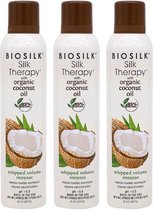 BioSilk - Silk Therapy - Mousse volume fouettée à l'huile de noix de coco - 3 x 237 ml