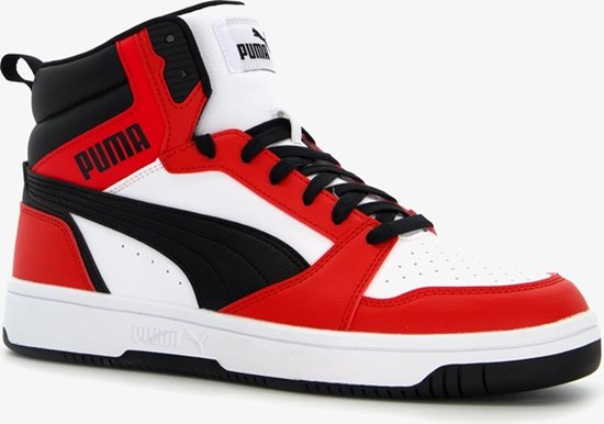 PUMA Rebound v6 Unisex Sneakers - Wit/Zwart/Rood - Maat 40