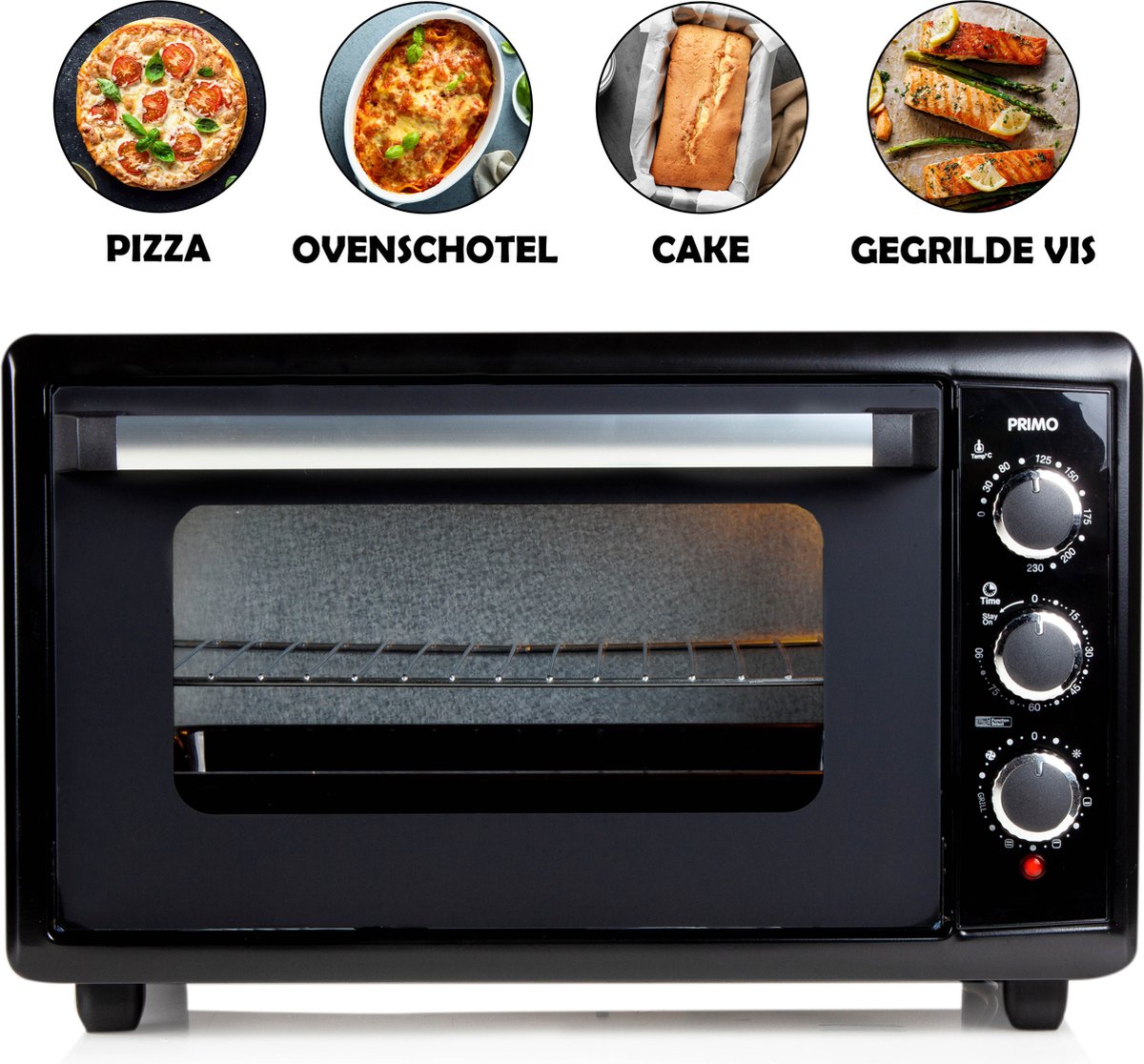 Mini four / Four posable Primo PR253OV Four Multifonction - 42L -  Convection - Grill - 1500W - Noir - Pose libre