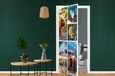 Deursticker Schotse hooglander - Natuur - Collage - 80x205 cm - Deurposter