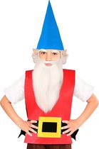 Widmann - Dwerg & Kabouter Kostuum - Grote Puntmuts Kabouter Set Kind Kostuum - Blauw, Rood - Maat 113 - Carnavalskleding - Verkleedkleding