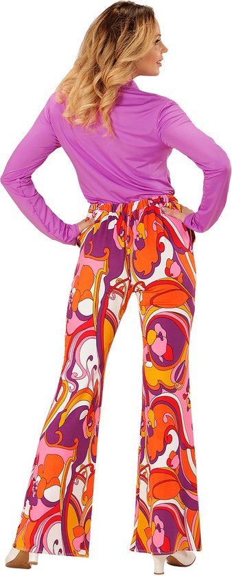 Widmann - Hippie Kostuum - Groovy Gwendolyn 70s Dames Broek, Orchidee Vrouw  - Oranje,... | bol.