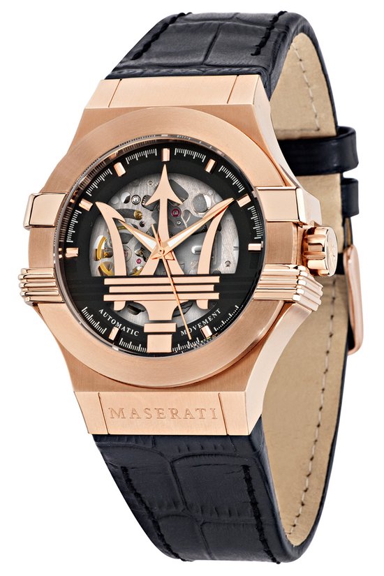 Maserati Potenza Horloge - Maserati heren horloge - Roségoud - diameter 42 mm - Rose Gold toned Stainless Steel