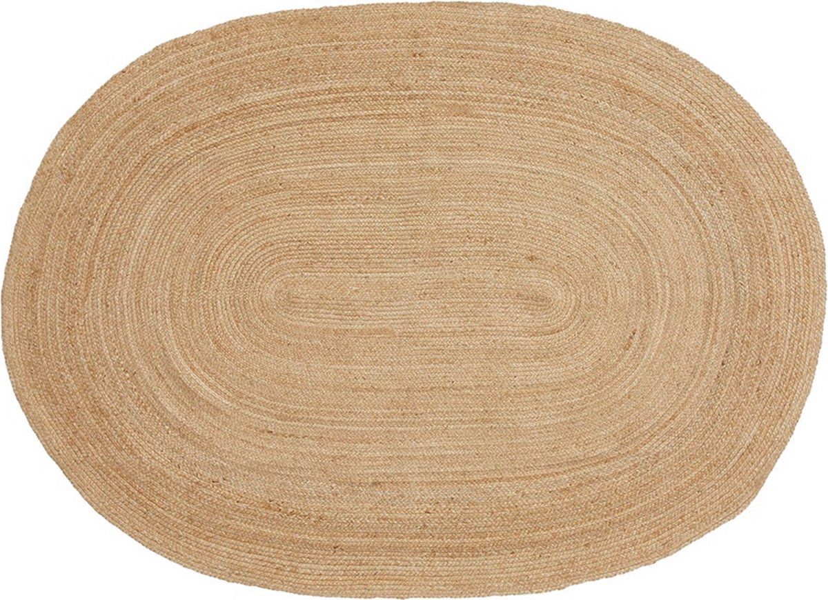 Artichok Milou Rechthoekig Vloerkleed - Jute - Gevlochten - Kleed voor Woonkamer en Slaapkamer - Boho - Scandinavisch - Naturel - 200 x 140 cm