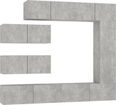 vidaXL - 7-delige - Tv-meubelset - bewerkt - hout - betongrijs