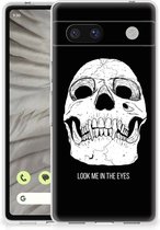Silicone Case Google Pixel 7A Telefoonhoesje Skull Eyes