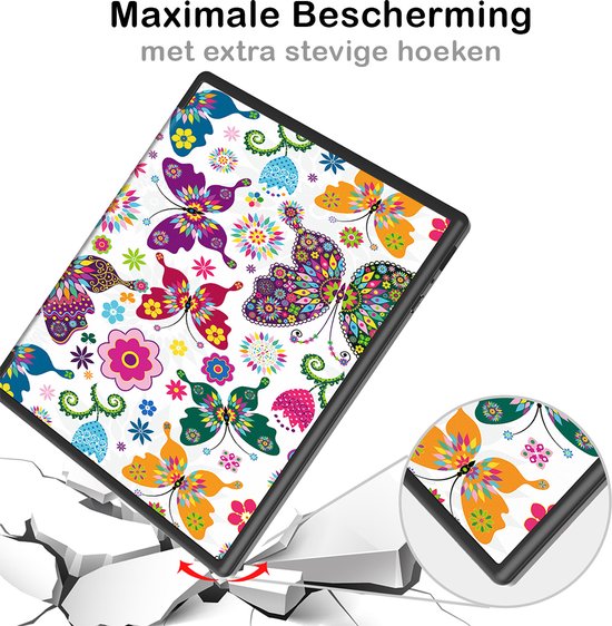 Hoesje Geschikt voor Kobo Elipsa 2E Hoesje Luxe Bescherm Case Trifold - Hoes Geschikt voor Kobo Elipsa 2E Hoes Book Cover - Vlinders van Hoesje  — afbeelding 5