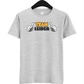 Team Leider | Vrijgezellenfeest Cadeau Man / Vrouw - Bride / Groom To Be Bachelor Party - Grappig Bruiloft Bruid / Bruidegom shirt - T-Shirt - Unisex - Ash Grey - Maat L