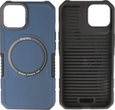 Hoesje Geschikt voor de iPhone 12 - 12 Pro - Schokbestendige Telefoonhoesje Geschikt voor MagSafe - Navy