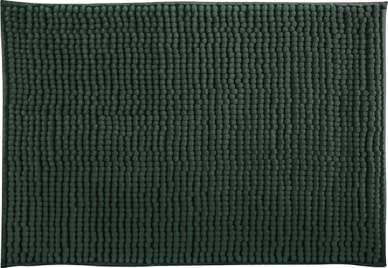 MSV Badkamerkleed/badmat - kleedje voor op de vloer - donkergroen - 60 x 90 cm - Microvezel - anti-slip
