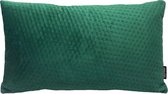 Dark Green Velvet Button Long Kussenhoes | Fluweel / Velours | Groen | 30 x 50 cm