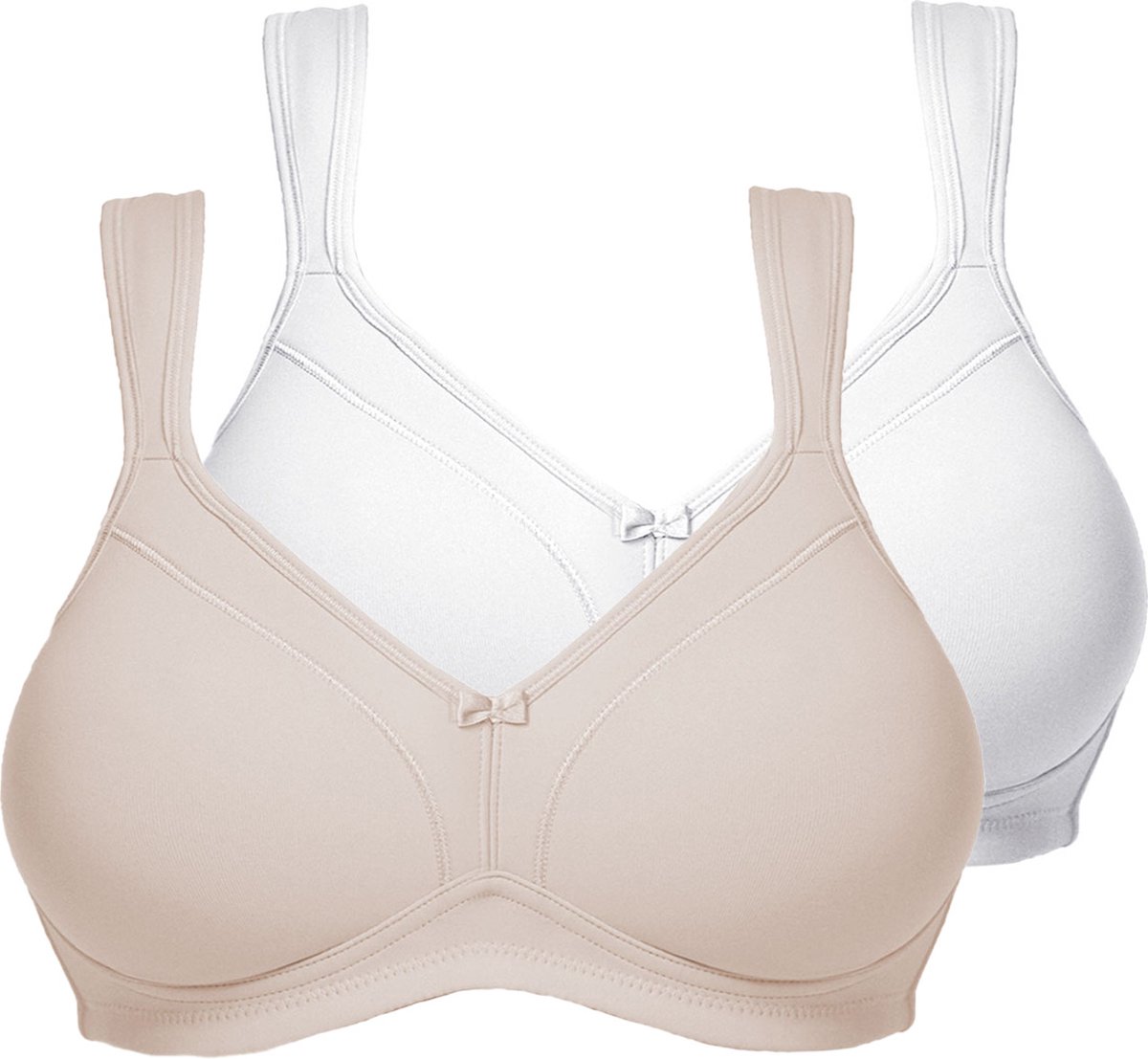 Susa bh zonder beugels 2 pack Comfort Topsy wit / cappuccino