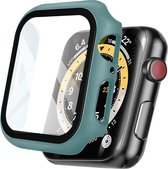 iMoshion Screen Protector Geschikt voor Apple Watch Series 7 / 8 / 9 - 41 mm - Donkergroen - iMoshion Full Cover Hard Case / Hoesje - Donkergroen