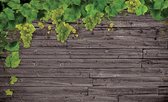 Wooden Wall Grapes Photo Wallcovering
