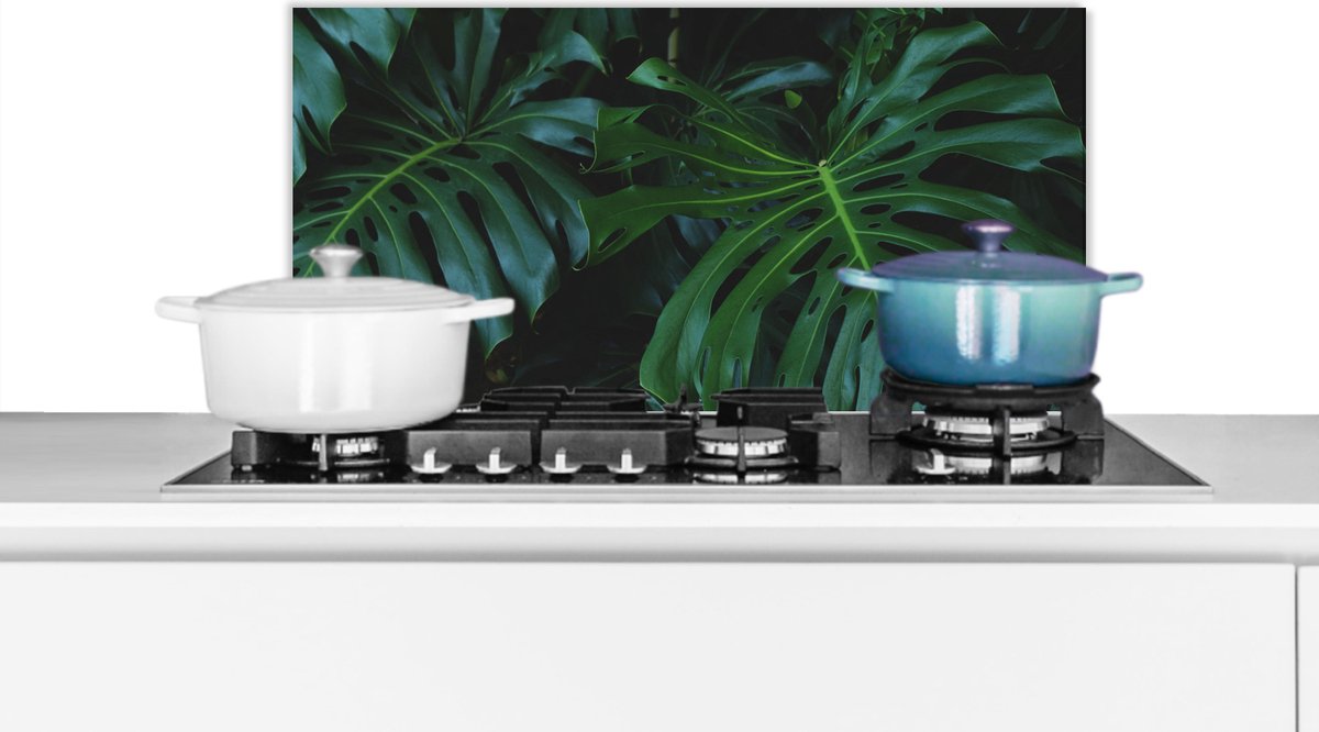 Spatscherm - Tropical - Bladeren - Jungle - Natuur - Muurbeschermer - 60x30 cm - Spatwand keuken