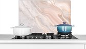 Spatscherm keuken 70x50 cm - Kookplaat achterwand Marmer - Patroon - Pastel - Abstract - Marmerlook - Luxe - Muurbeschermer - Spatwand fornuis - Hoogwaardig aluminium