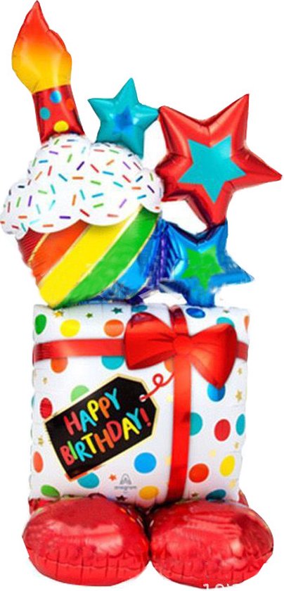 Staande folie ballonnen Set-Reuzeballon-3D-regenboog-verjaardag taart-caudeau-feestdecoratie-themafeest versiering-Valentijd-Verjaadag-Valentijnsdag-bruiloft-babyshower-106cm