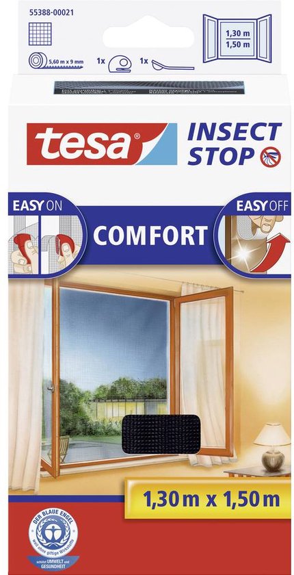 Tesa Comfort Raamhor - 130x150 cm - antraciet - Tesa