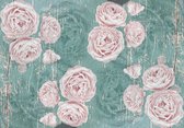 Fotobehang - Vlies Behang - Vintage Rozen - Bloemen Kunst - 312 x 219 cm