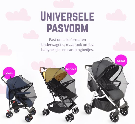 Casteleyn® - Muggennet voor de kinderwagen - Universeel - Ook voor babynest of campingbed - Buggyklamboe - Insectengaas - Klamboe - Muskietennet - Zwart van Casteleyn — afbeelding 4