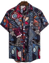 Overhemd Korte Mouw - Hawaii Blouse - Retro Blouse - Kleur 2 - Maat XS