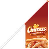 Kioskvlag - Churros - Kioskvlag inclusief aluminium mast en oranje dop - Horecavlaggen.nl