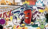 Fotobehang - Vlies Behang - Graffiti Muur - Muurschildering - Straatkunst - 312 x 219 cm