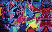 Fotobehang - Vlies Behang - Straatkunst - Graffiti Muur - 312 x 219 cm