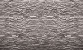 Fotobehang - Vlies Behang - Grijze Sierstenen Muur - Steenstrip - 312 x 219 cm