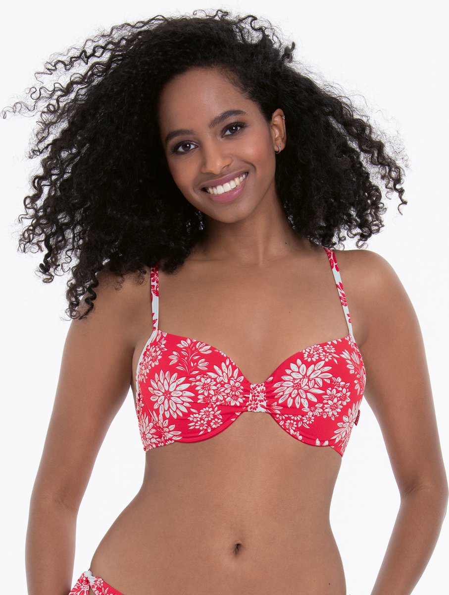 La Blanca Top bikini da donna con scollo all'americana, Multi//Pebble