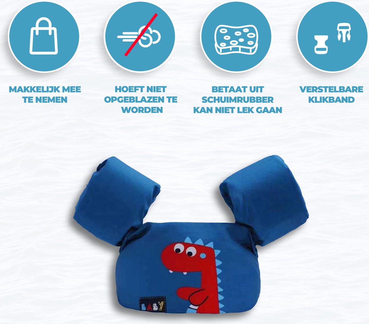 Puddle Jumper - Dino Blauw - 2 tot 6 jaar - Zwemvest kinderen — afbeelding 3