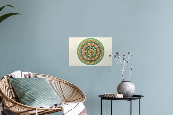 Stickers muraux - Film autocollant - Hippie - Mandala - Vert - Boho - Fleurs - 30x20 cm - Film adhésif - Stickers muraux Chambre d'enfant - Papier peint autocollant - Papier peint autocollant - Film autocollant