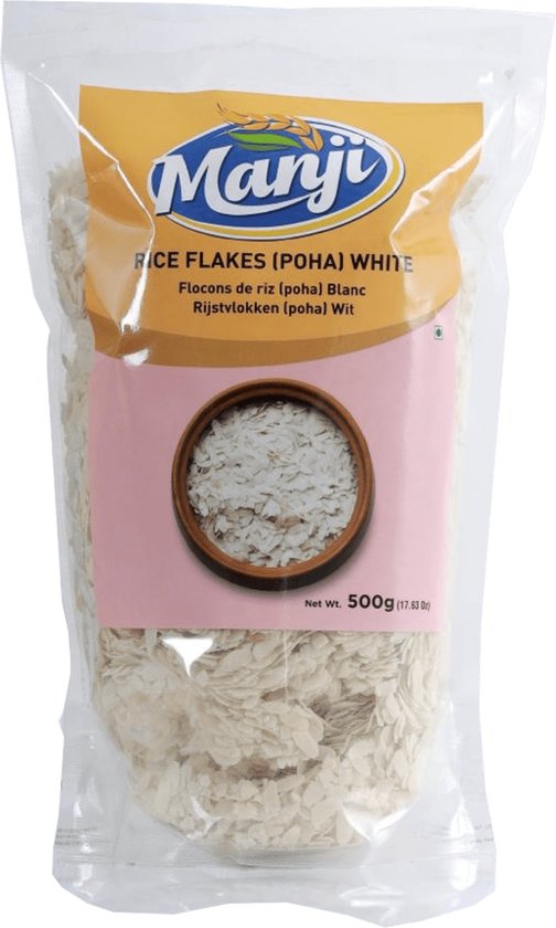Manji - Witte Rijstvlokken - Poha - 3x 500 g