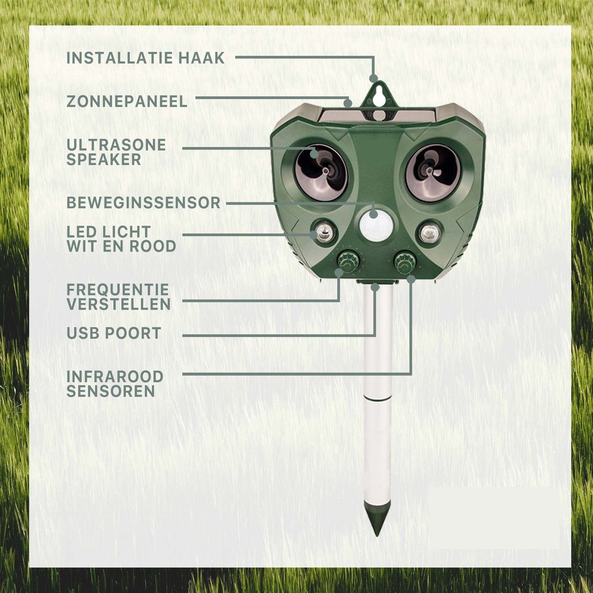 Bol.com Ultrasone Dierenverjager - Kattenverjager - Marterverjager auto - Muizenverjager - Ultrasone verjager - Steenmarter - Ka... aanbieding