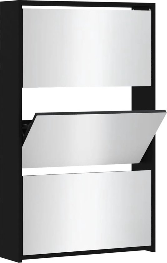 vidaXL Schoenenkast met spiegel 5-laags 63x17x169,5 cm