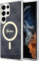 Guess 4G Back Cover (MagSafe Compatible) - Geschikt voor Samsung Galaxy S23 Ultra (S918) - Zwart