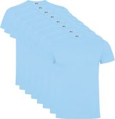 8 Pack Roly Dogo Premium Heren T-Shirt 100% katoen Ronde hals Licht Blauw, Maat XXL