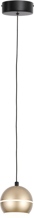 Sierlijke hanglamp Bilia | 1 lichts | zwart / goud | metaal / kunststof | Ø 12 cm | eetkamer / hal / slaapkamer / woonkamer lamp | modern / sfeervol design
