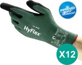 HyFlex® 11-842 - Werkhandschoen, DIY, Garage, Montage, Tuin, Touchscreen, 3XL, Groen, 12 paar